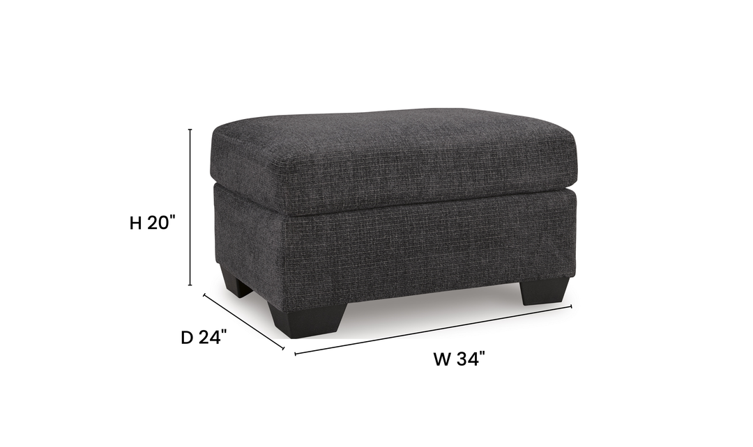 Modern Heritage Loreo Fabric Rectangular Ottoman