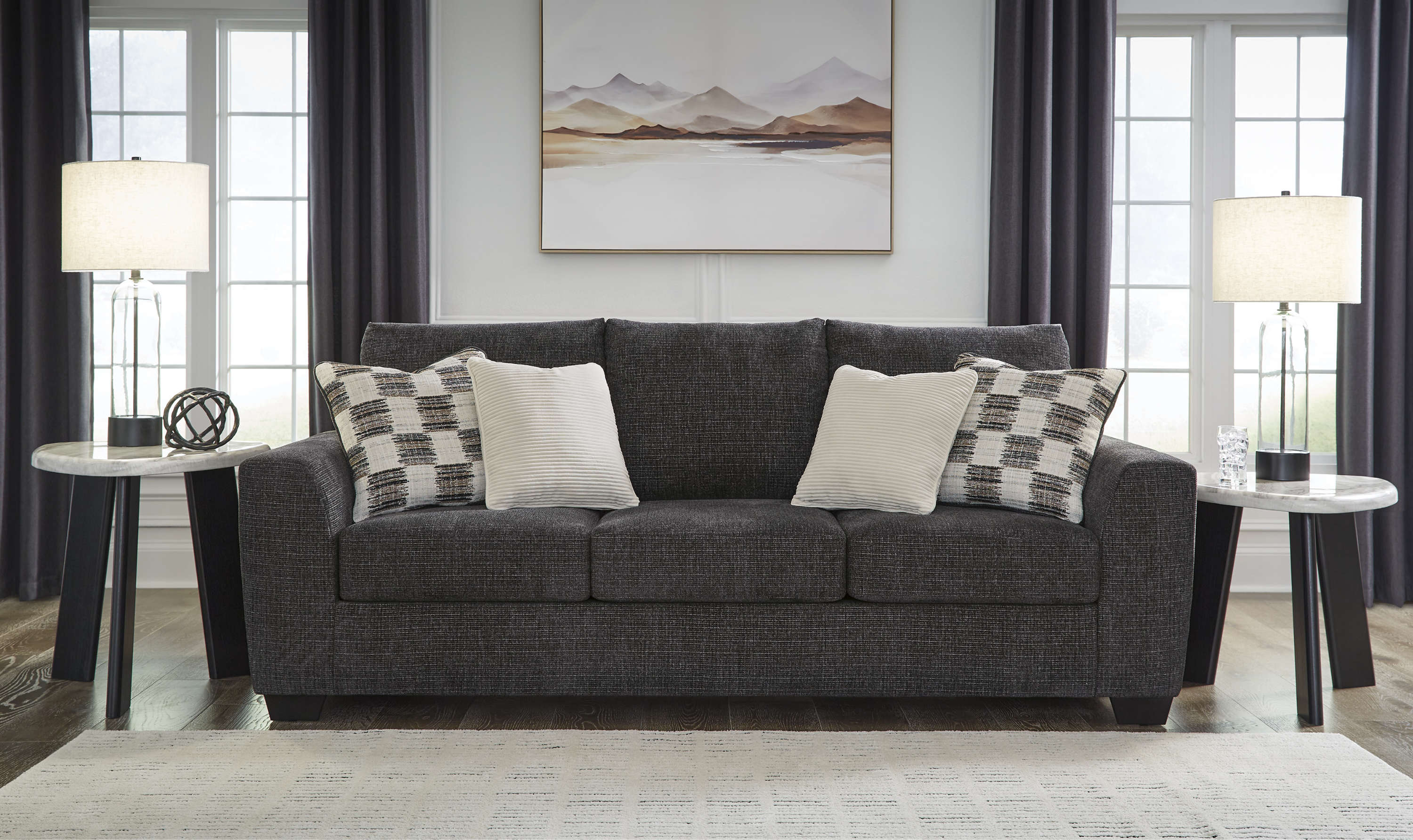 Modern Heritage Loreo Fabric Sofa with Track Arms