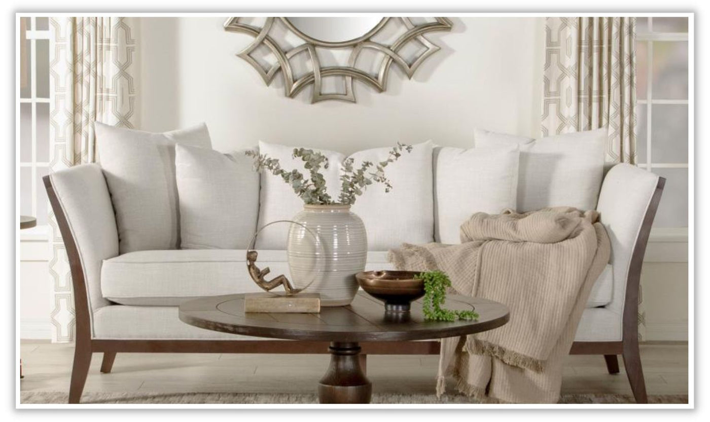 By Lorraine Upholstered Sofa 3 seater in Beige Online at Jennifer Furniture