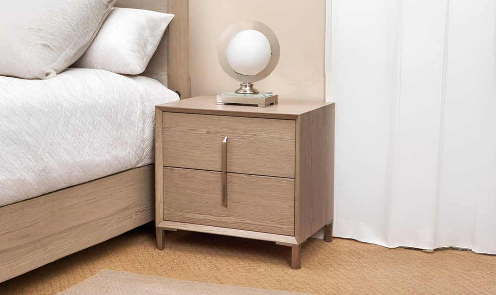 Lotus Bay 2 Drawers Nightstand In Sand Color-jennifer furniture
