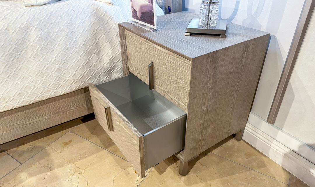 Lotus Bay 2 Drawers Nightstand In Sand Color-jennifer furniture