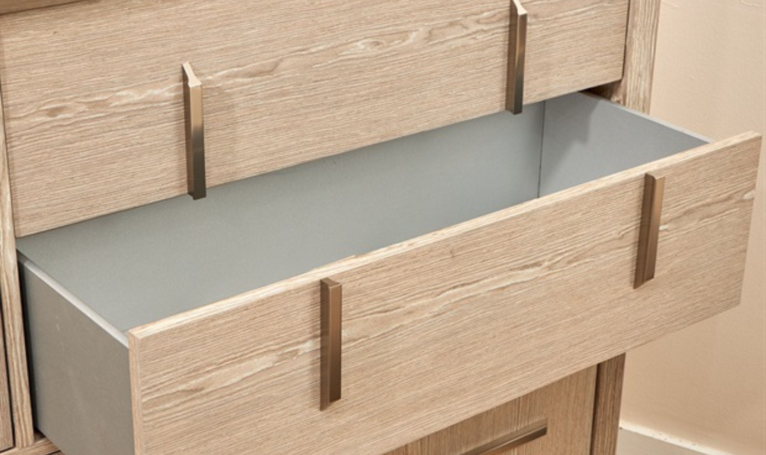 Lotus Bay 5 Drawer & 2 Door Chest in Sand Finish-jennifer furniture
