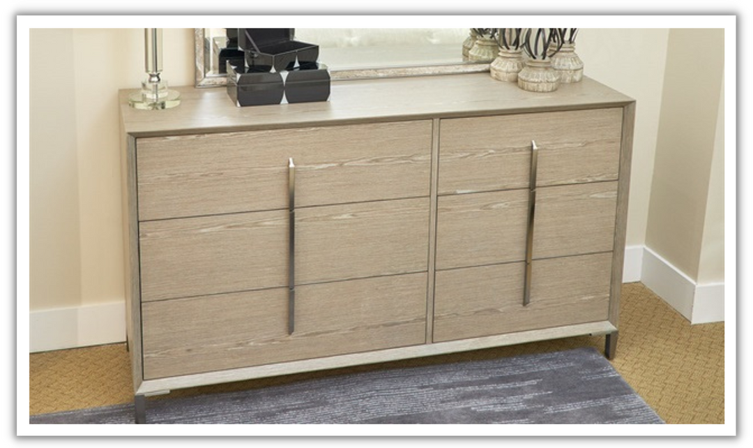 Lotus Bay Dresser in Modern Metal Handles-jennifer furniture