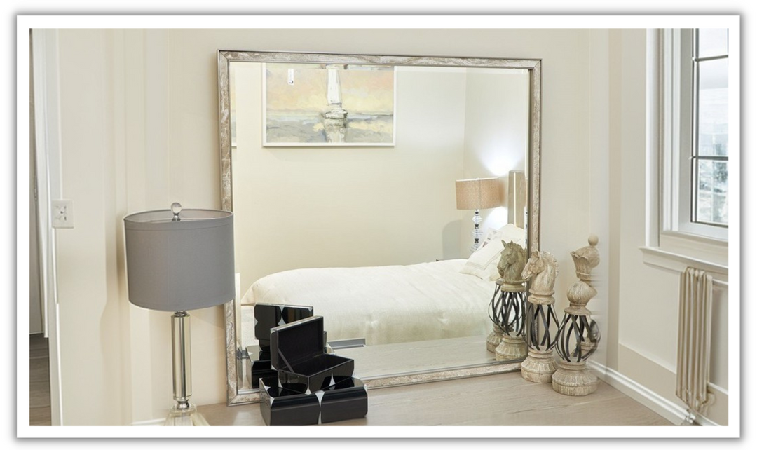 Lotus Bay Mirror in Sand Finish Frame-jennifer furniture