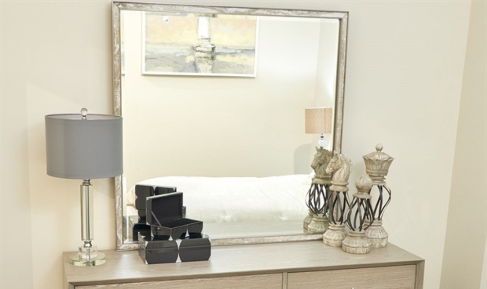 Lotus Bay Mirror in Sand Finish Frame-jennifer furniture