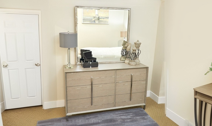 Lotus Bay Mirror in Sand Finish Frame-jennifer furniture