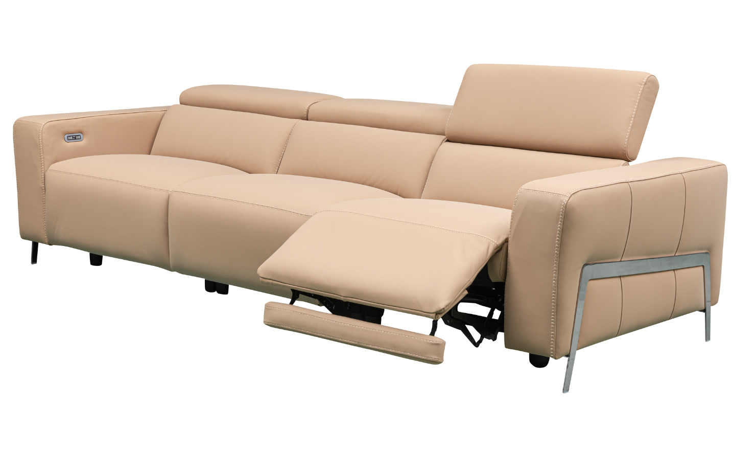 Klaussner Luca 3-Seater Leather Brown Power Reclining Sofa