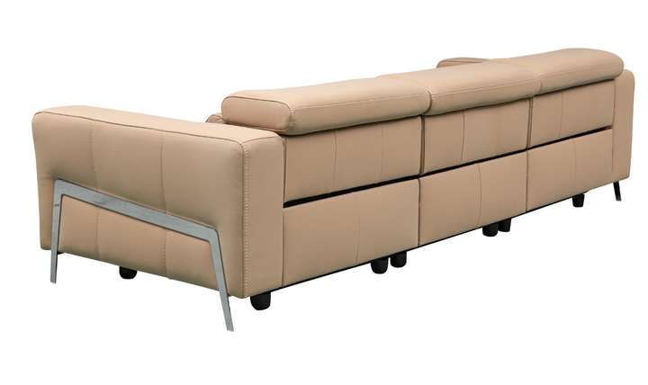 Luca 3 Seater Power Reclining Sofa in Camel With Power Headrest & Footrest