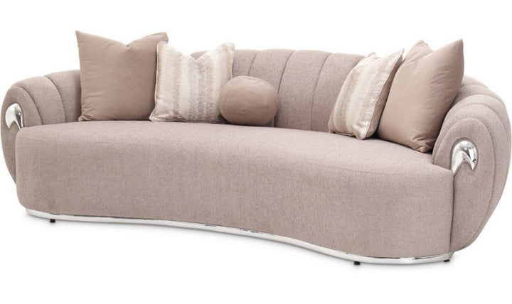 AICO Lucca 3-Seater Fabric Tufted Sofa with Rolled Arm