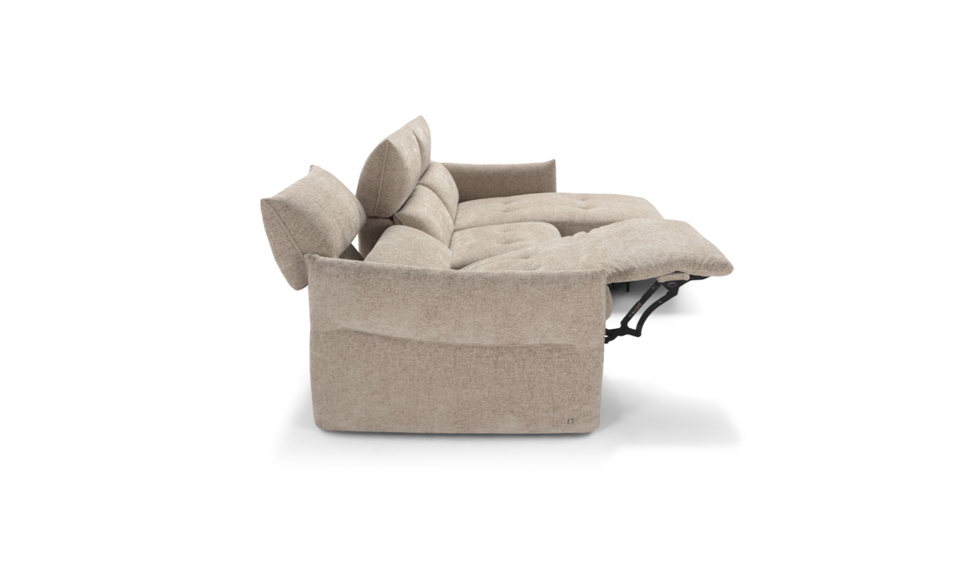 Lumera L-Shape Fabric Power Recliner Sectional Sofa With Adjustable Headrest
