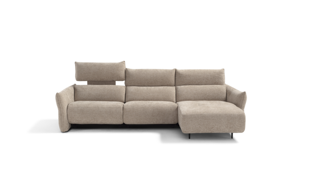 Lumera L-Shape Fabric Power Recliner Sectional Sofa With Adjustable Headrest