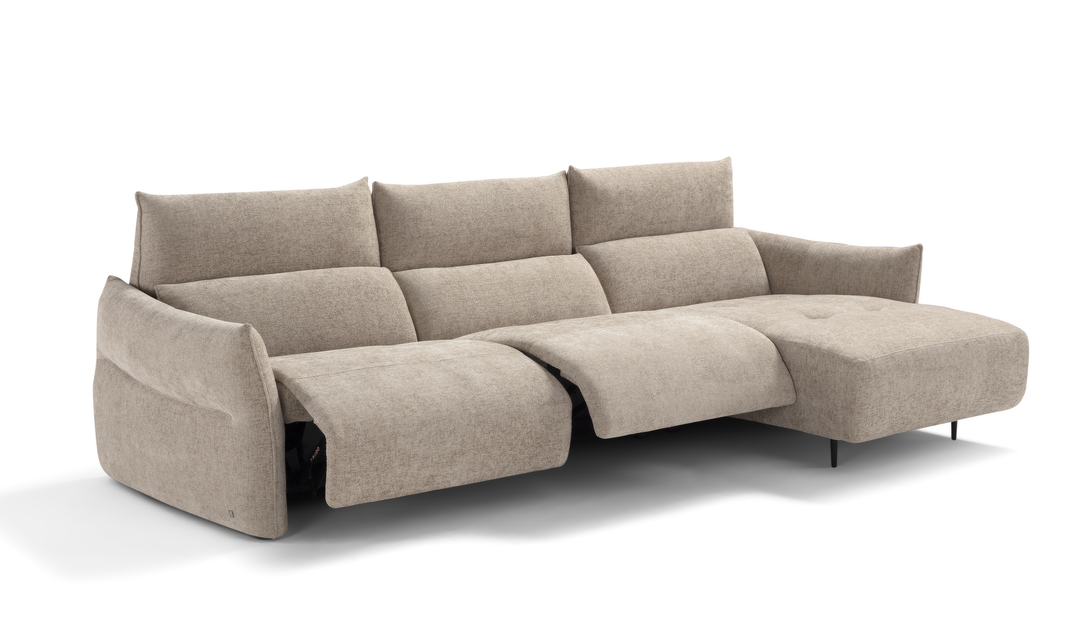 Lumera L-Shape Fabric Power Recliner Sectional Sofa With Adjustable Headrest-jennifer furniture