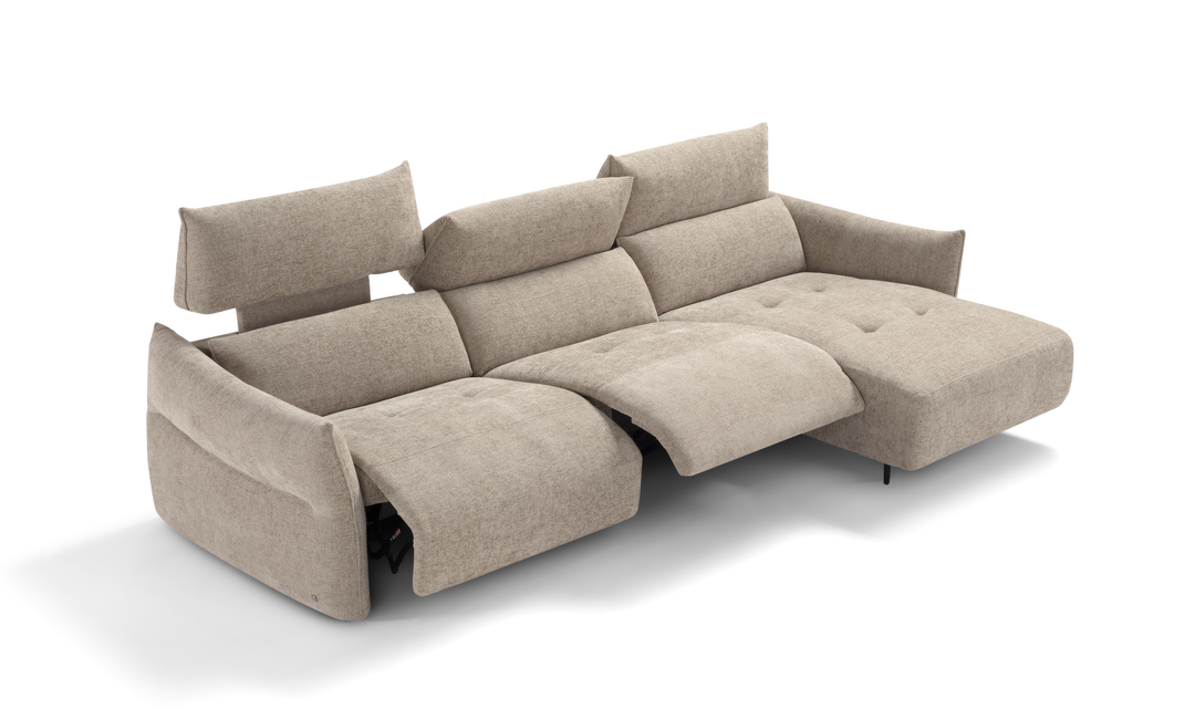 Lumera L-Shape Fabric Power Recliner Sectional Sofa With Adjustable Headrest-jennifer furniture