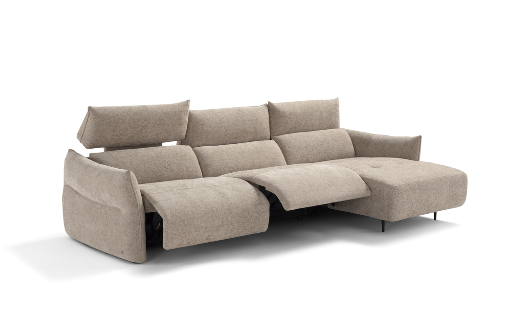 Lumera L-Shape Fabric Power Recliner Sectional Sofa With Adjustable Headrest-jennifer furniture