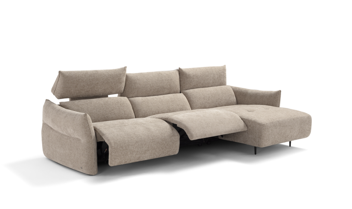 Lumera L-Shape Fabric Power Recliner Sectional Sofa With Adjustable Headrest-jennifer furniture