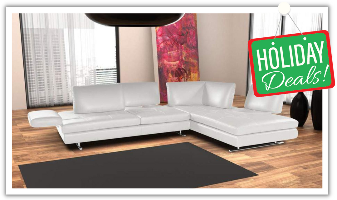 Nicoletti Italia Luna L-Shape Leather Chaise Sectional Sofa in Nicoletti Italia Luna L-Shape Leather Chaise Sectional Sofa in