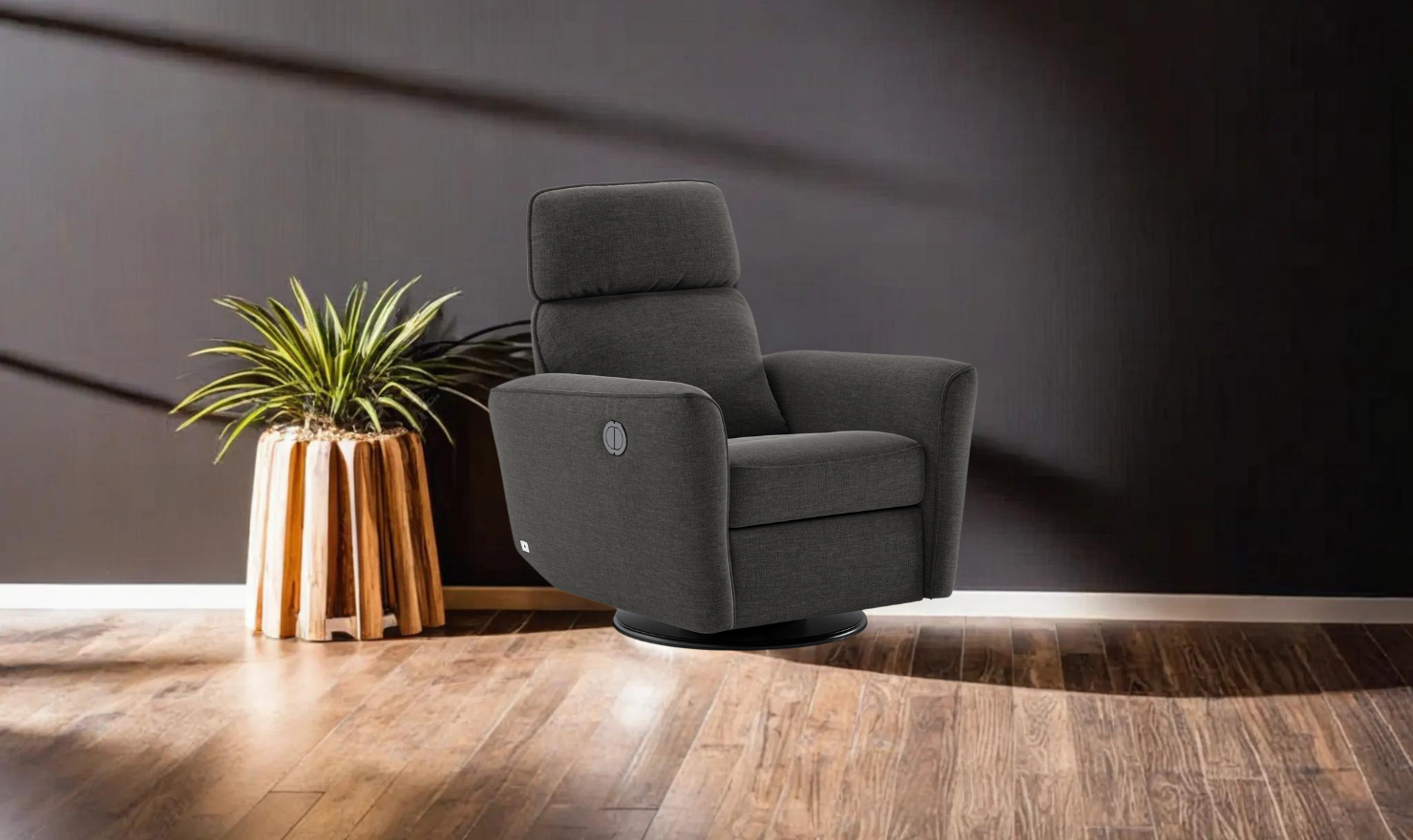 Luonto Welted Fabric Recliner Chair w/ Adjustable Headrest