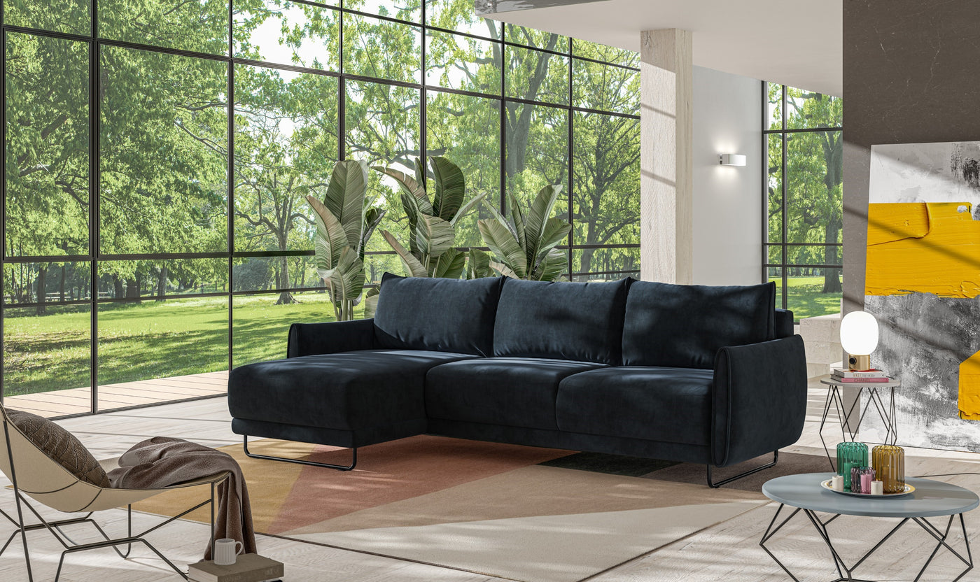 Luonto Dolphin L-shaped Sectional Sleeper Sofa with Storage