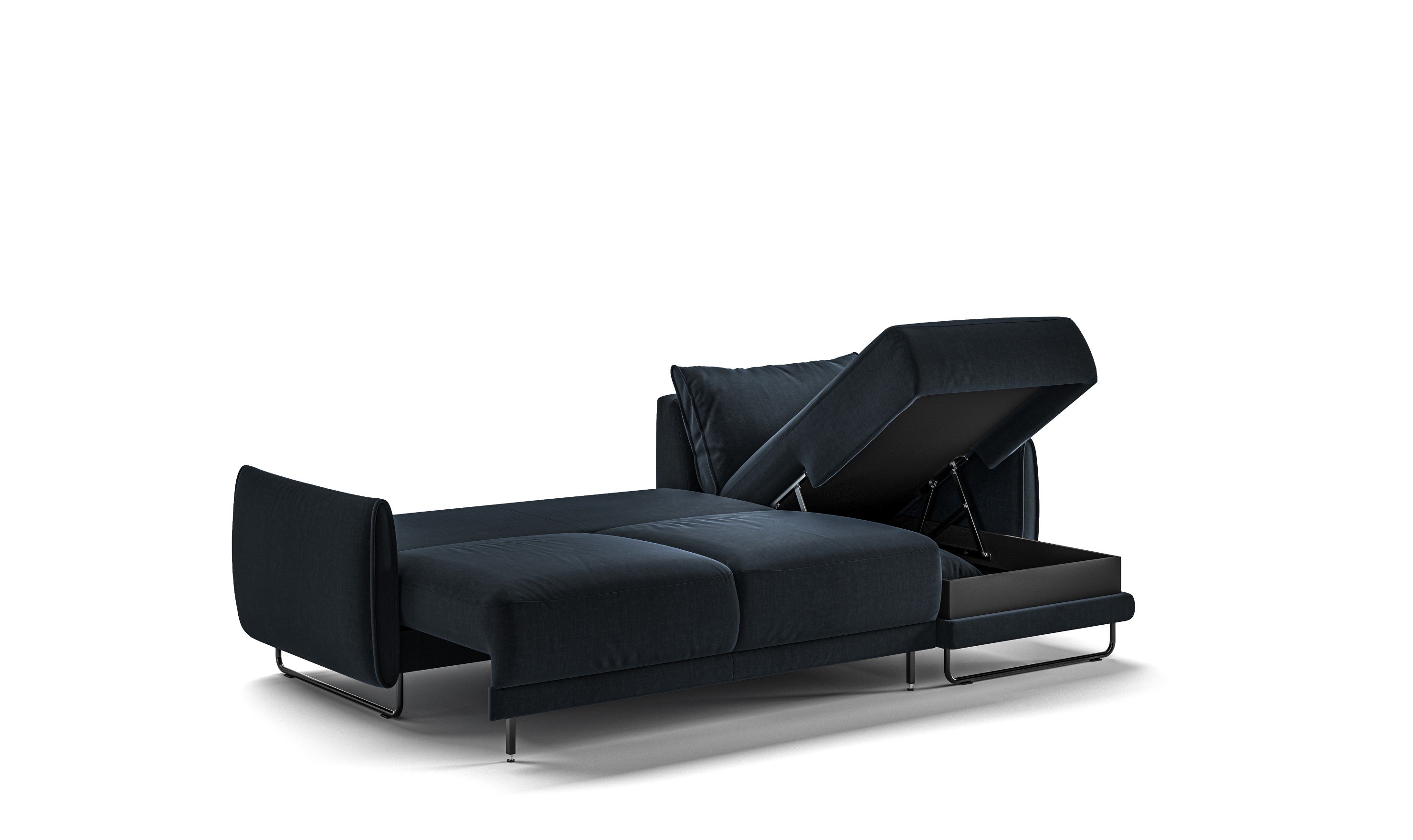 Luonto Dolphin Full XL Sleeper Sectional Sofa with Reversible Chaise