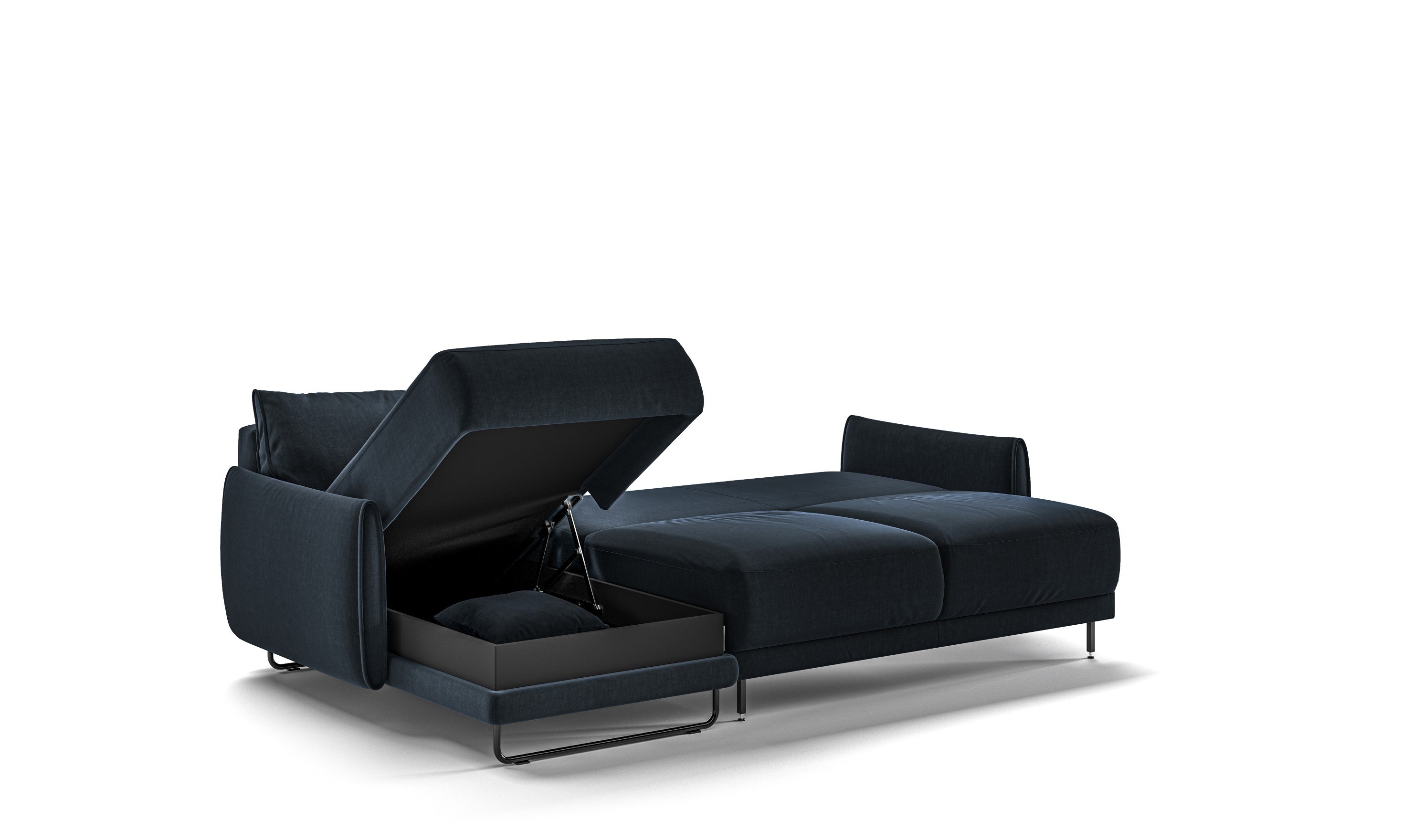 Luonto Dolphin Full XL Sleeper Sectional Sofa with Reversible Chaise