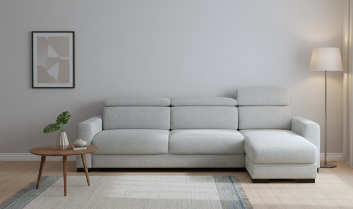 Luonto Elliot Fabric Reversible Chaise Sleeper Sectional Sofa (King/Queen)