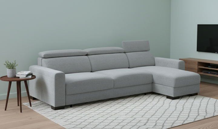 Luonto Elliot Fabric Reversible Chaise Sleeper Sectional Sofa (King/Queen)