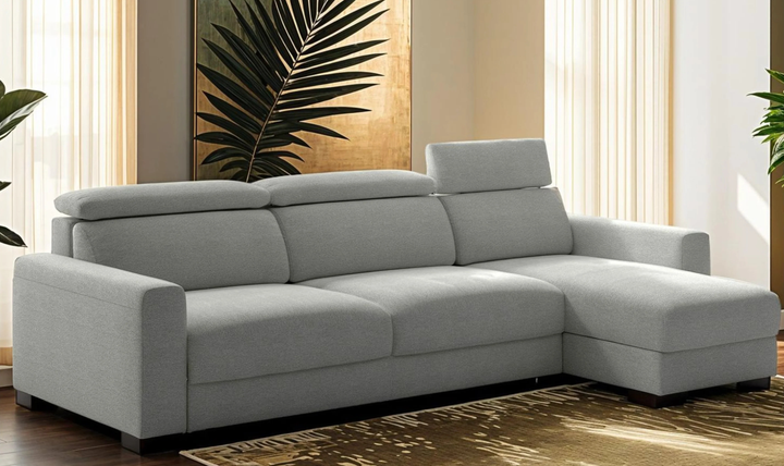 Luonto Elliot Fabric Reversible Chaise Sleeper Sectional Sofa (King/Queen)