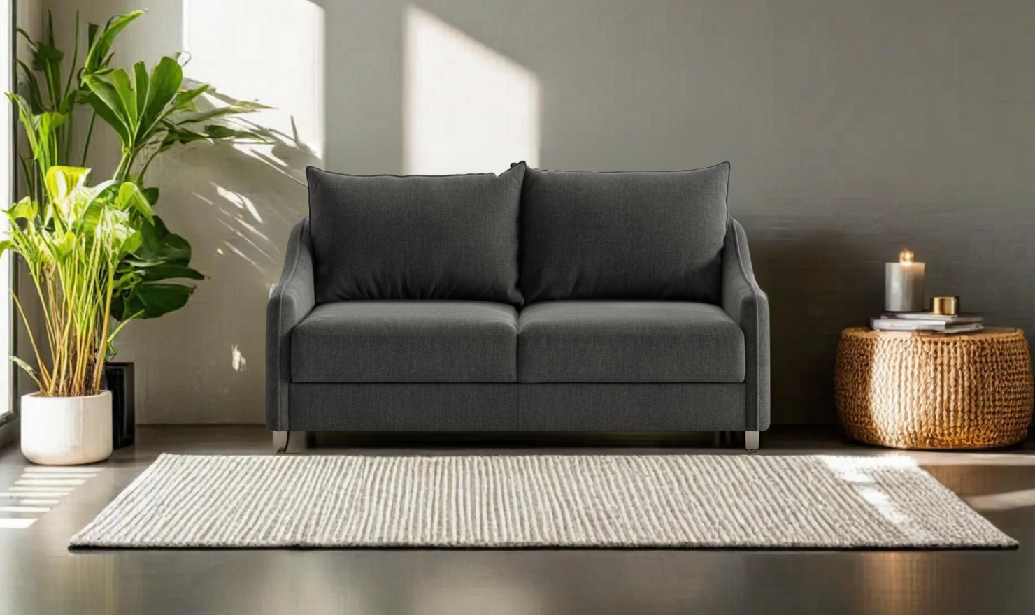 Luonto Ethos Dual Motion Fabric Sleeper Sofa with Foam Mattress-Jennifer Furniture