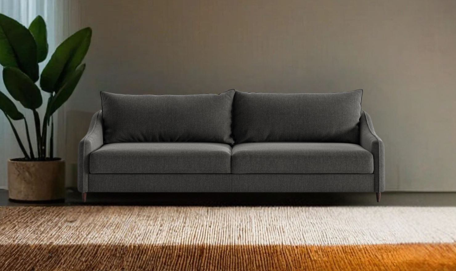 Luonto Ethos Dual Motion Fabric Sleeper Sofa with Foam Mattress-Jennifer Furniture
