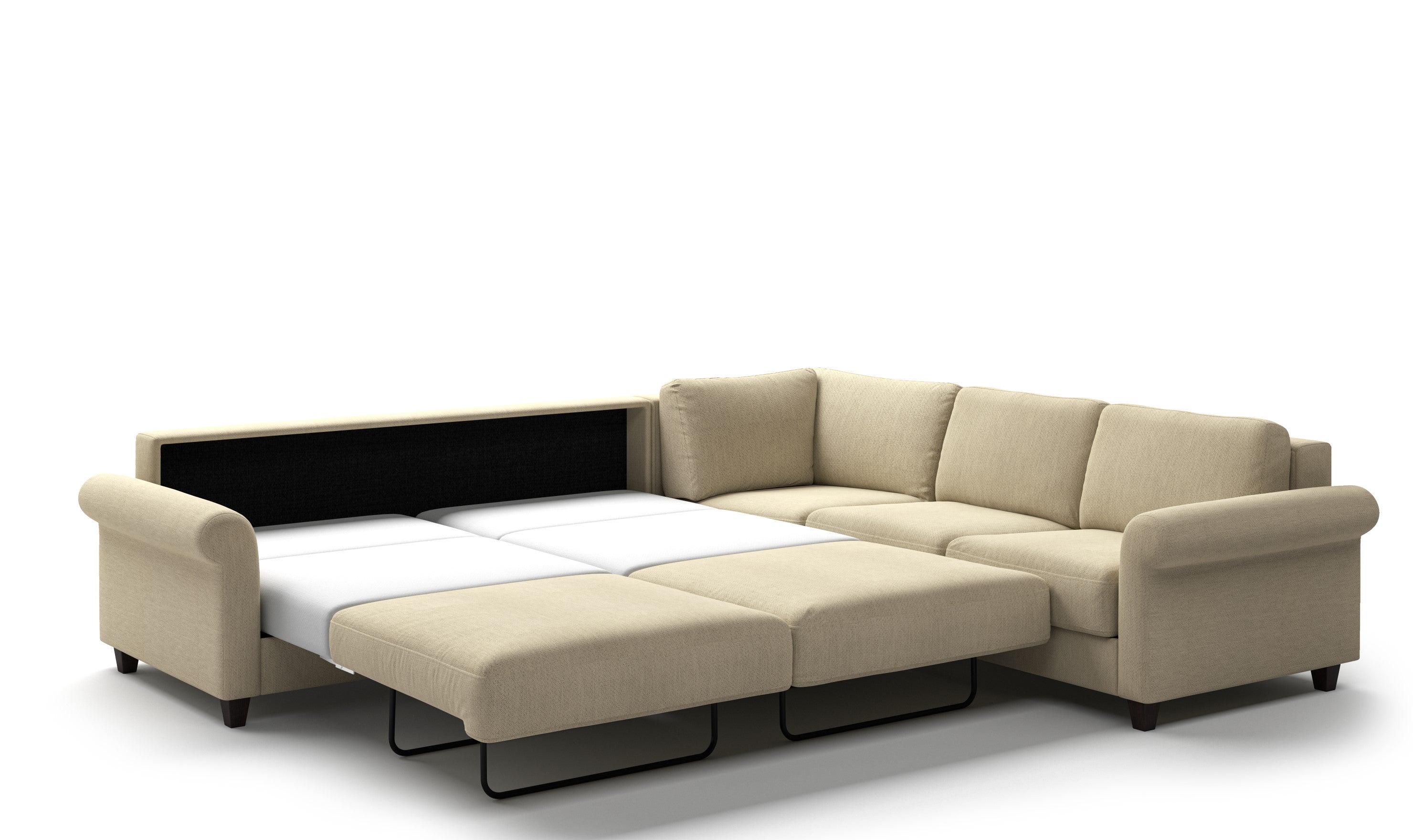 Luonto Hugo L-Shaped Transitional Fabric Sectional Sleeper Sofa in King Size