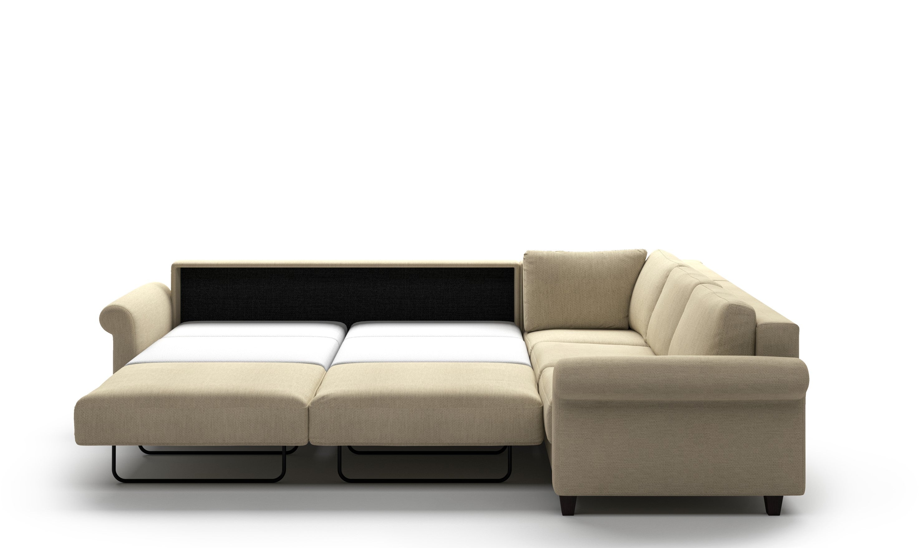Luonto Flex L Shaped Transitional Fabric Sectional Sleeper Sofa in