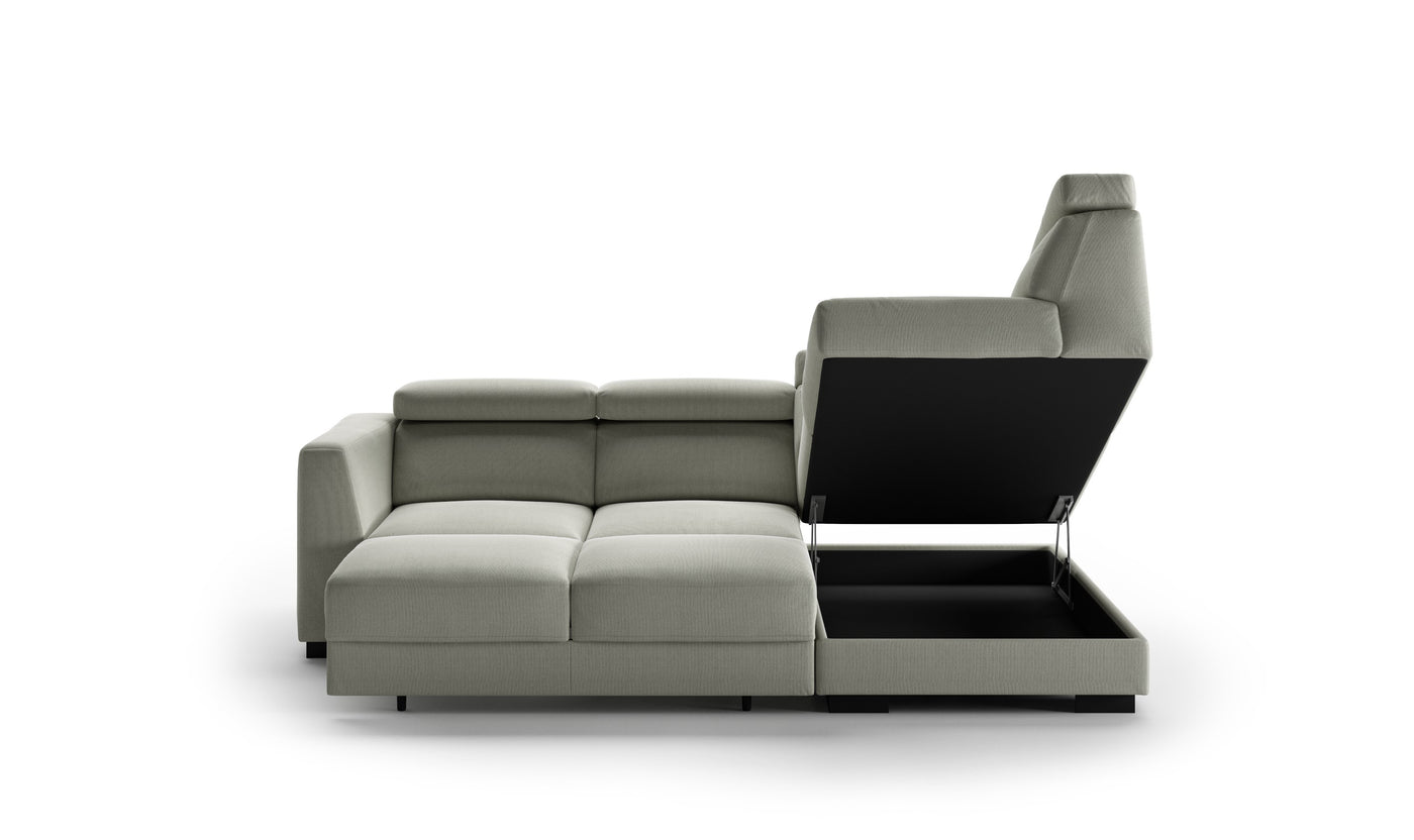 Luonto Halti Gray L-Shaped 3-Seater Full XL Sectional Sofa Sleeper