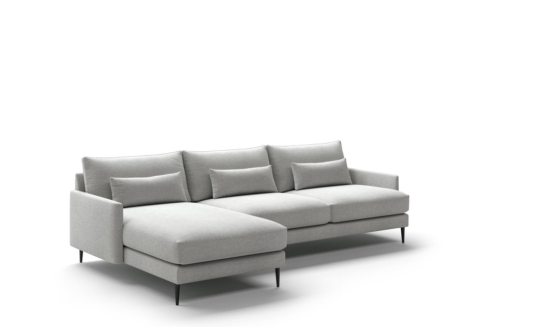 Luonto Liam L-Shaped Beige Fabric Sectional With Reversible Chaise