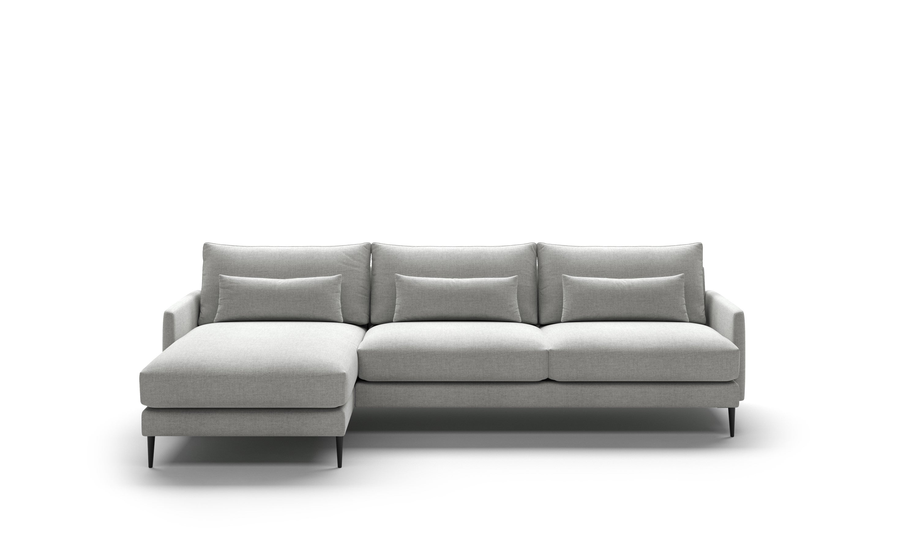 Luonto Liam MTO L-Shaped Beige Fabric Sectional With Reversible Chaise