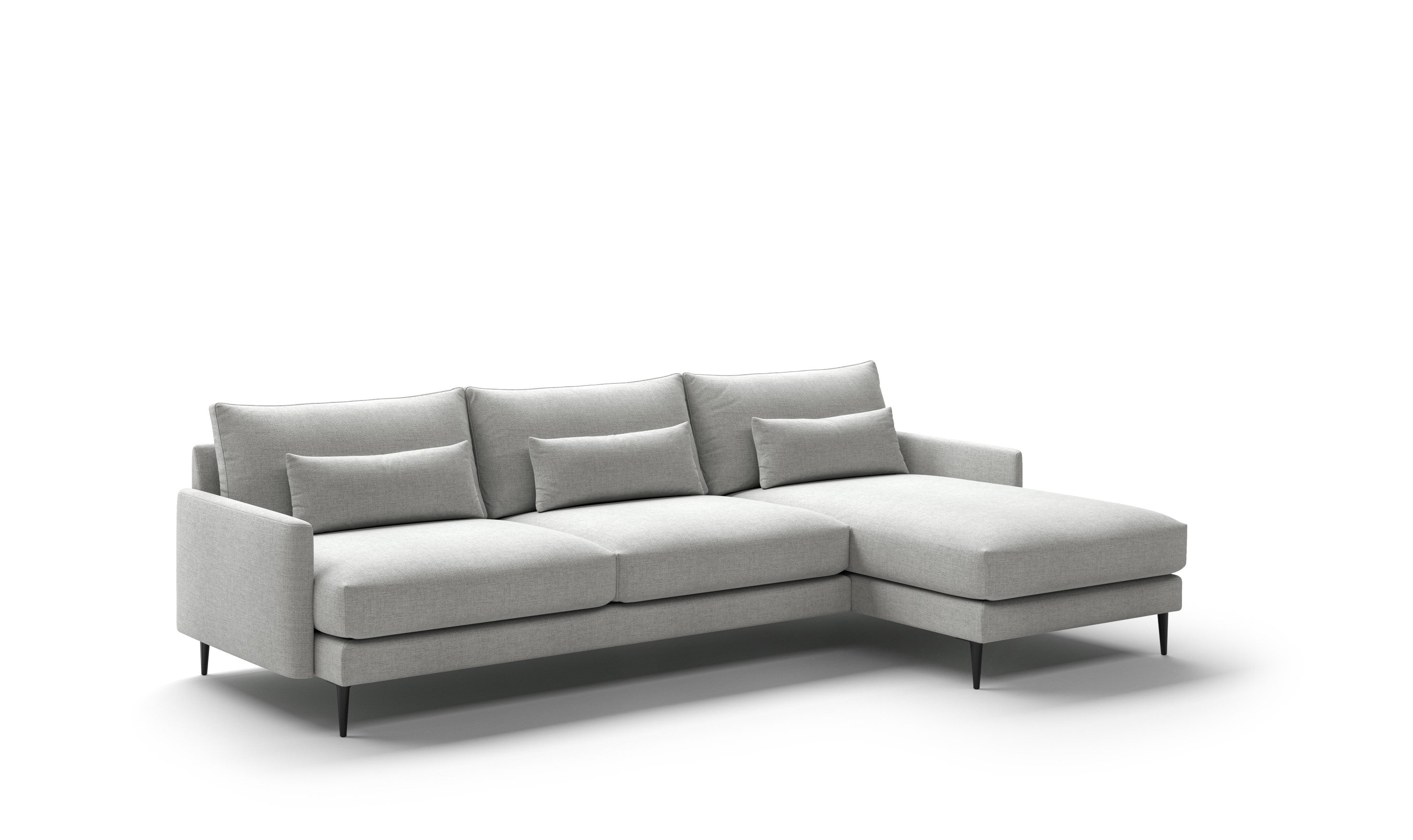 Luonto Liam MTO L-Shaped Beige Fabric Sectional With Reversible Chaise