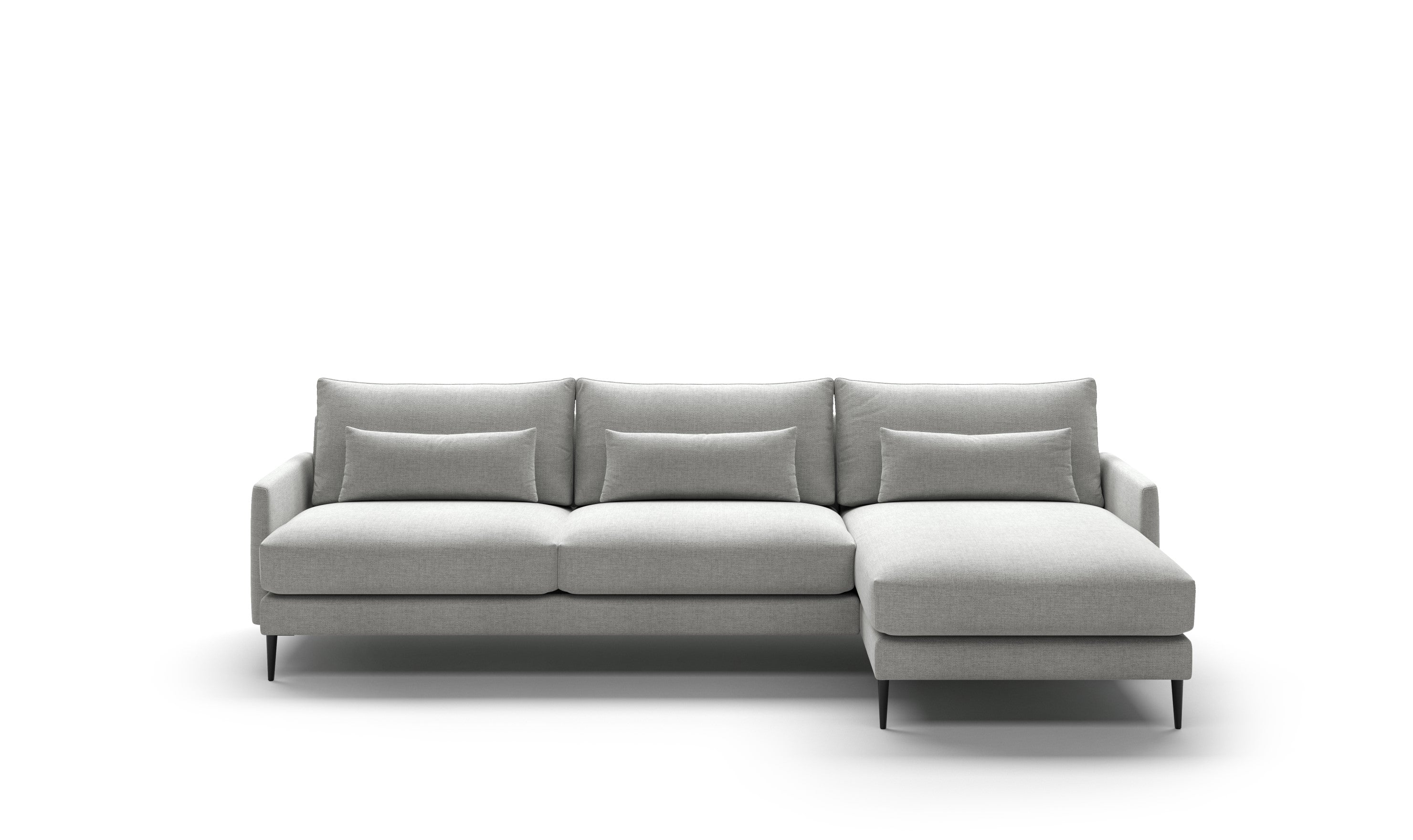 Luonto Liam MTO L-Shaped Beige Fabric Sectional With Reversible Chaise