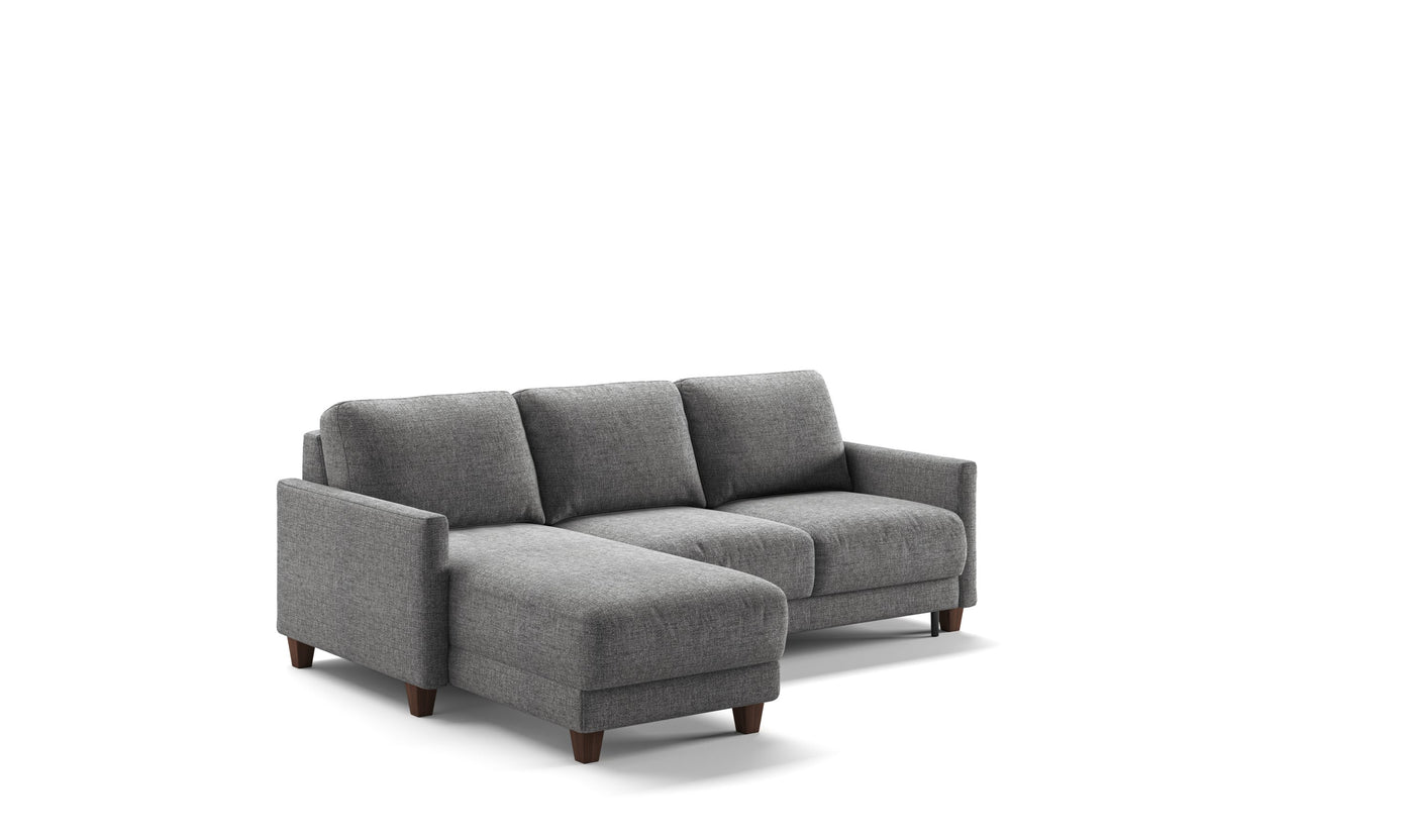 Luonto Martta L-shaped Fabric Full Sectional Sleeper Sofa in Gray