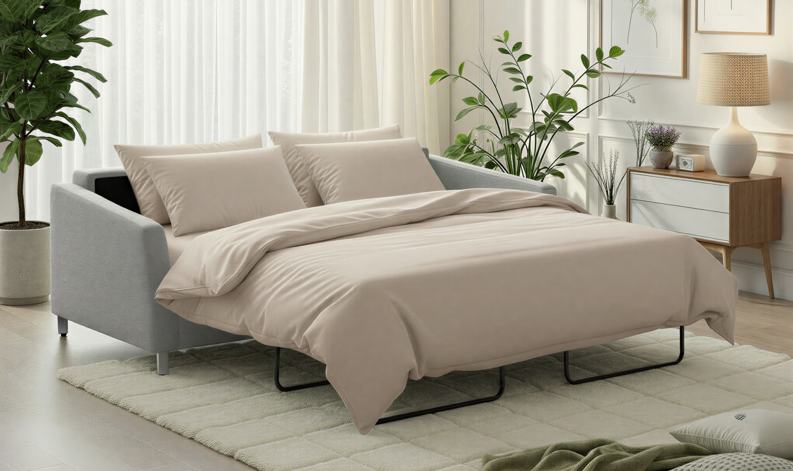 Luonto Monika Fabric Sleeper Sofa with Nest Function