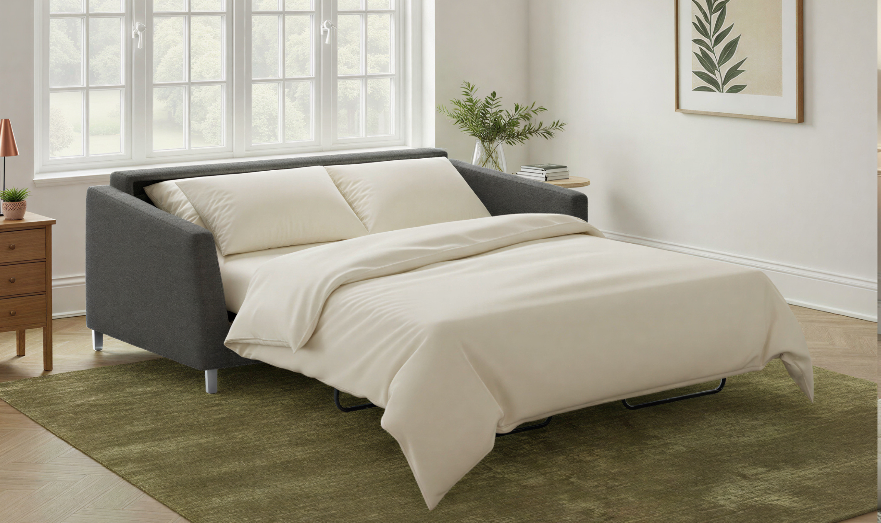 Luonto Monika Fabric Sleeper Sofa with Nest Function