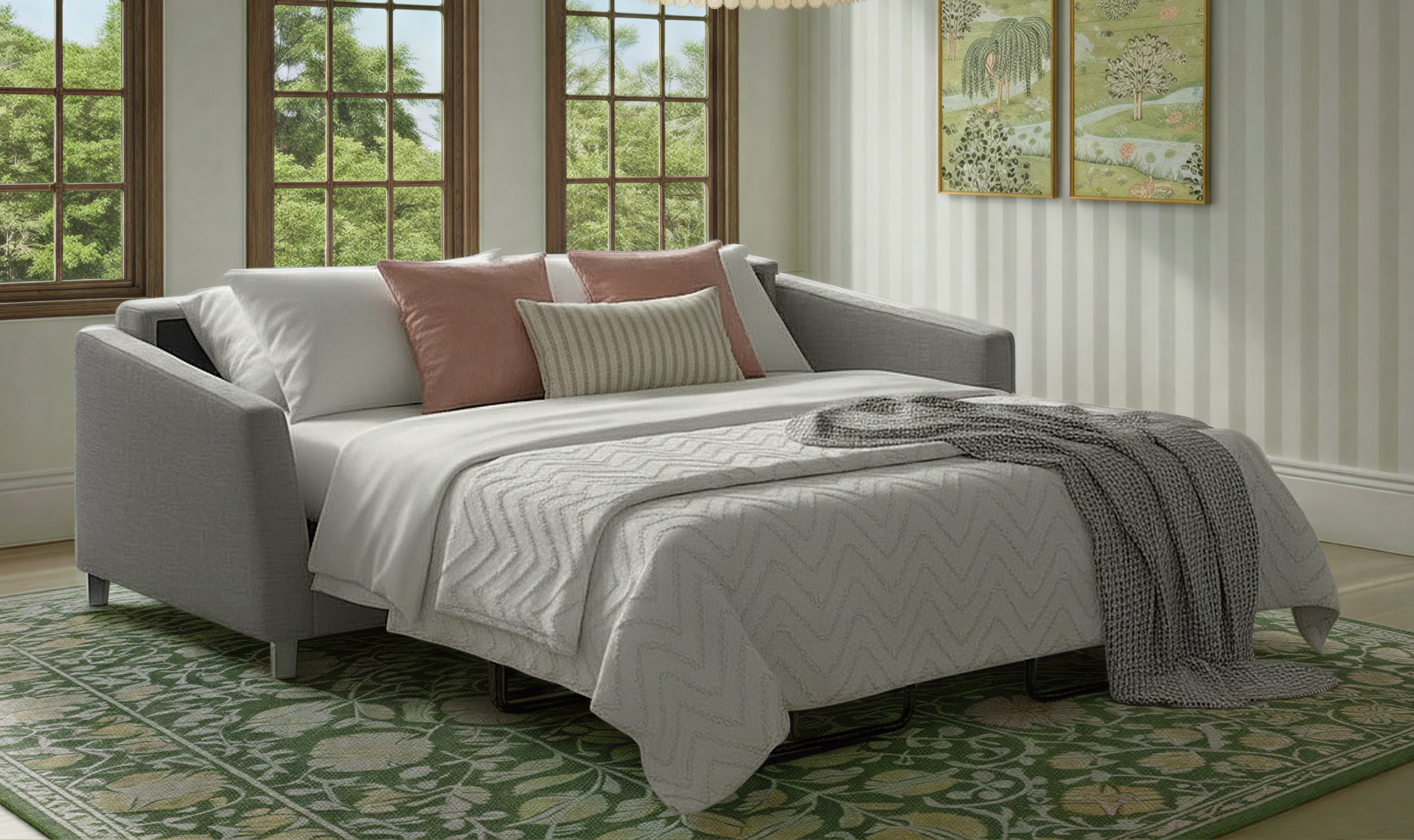 Luonto Monika Fabric Sleeper Sofa with Nest Function