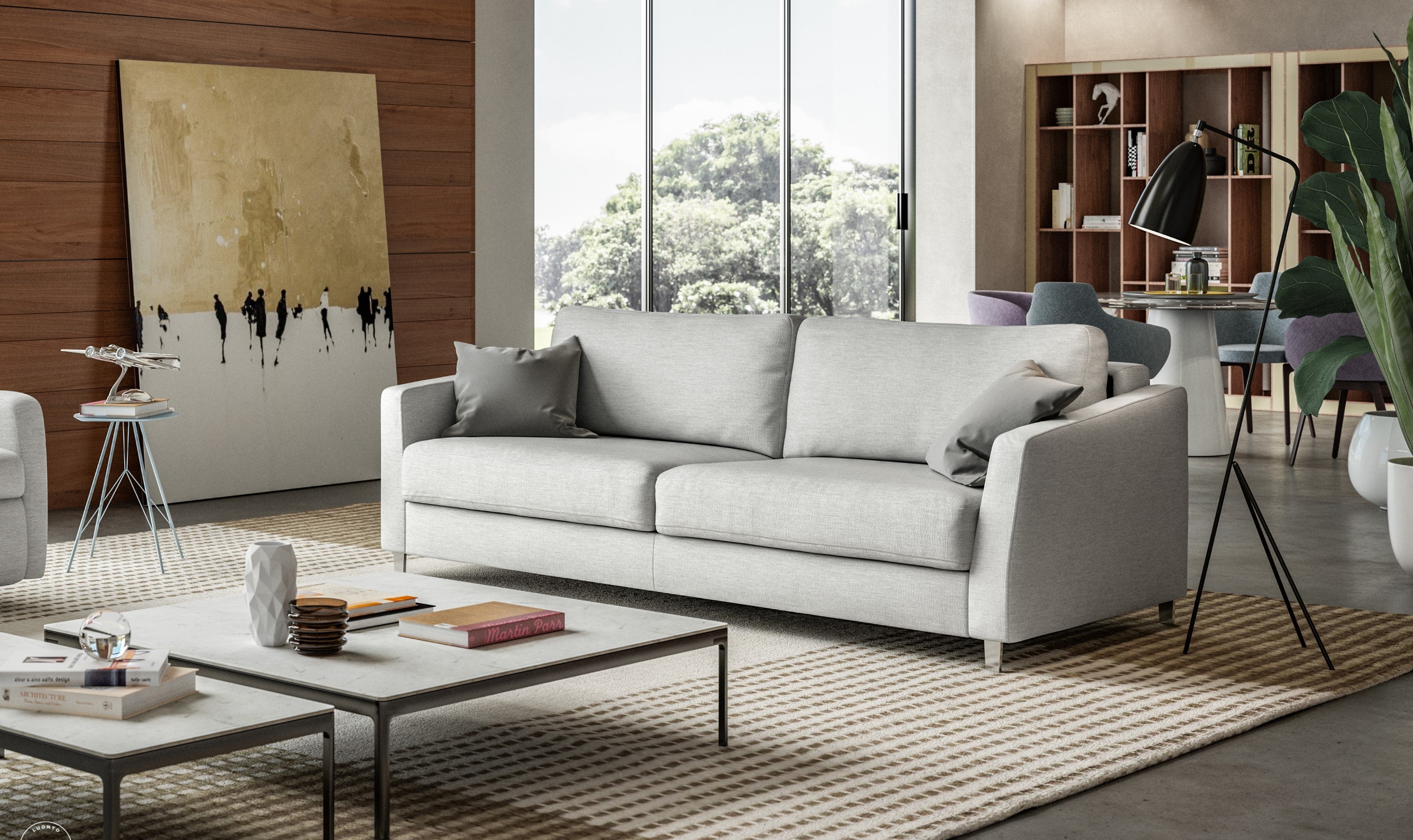 Luonto Monika Fabric Sleeper Sofa with Nest Function-Jennifer Furniture
