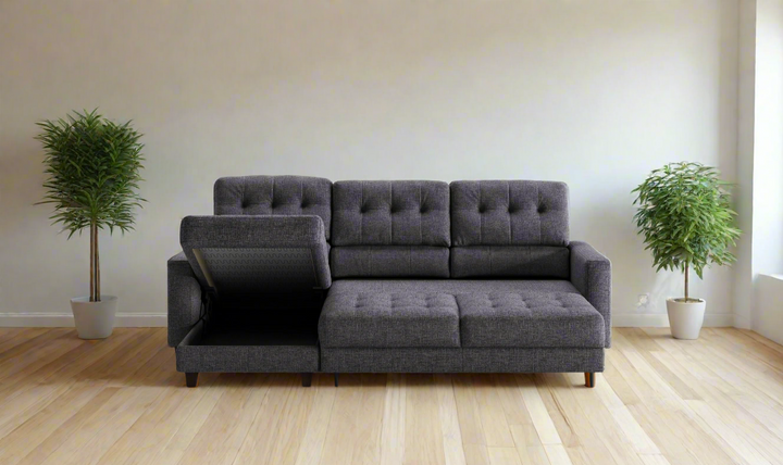 Luonto Noah L-Shaped Sectional Sofa Sleeper with Reversible Chaise