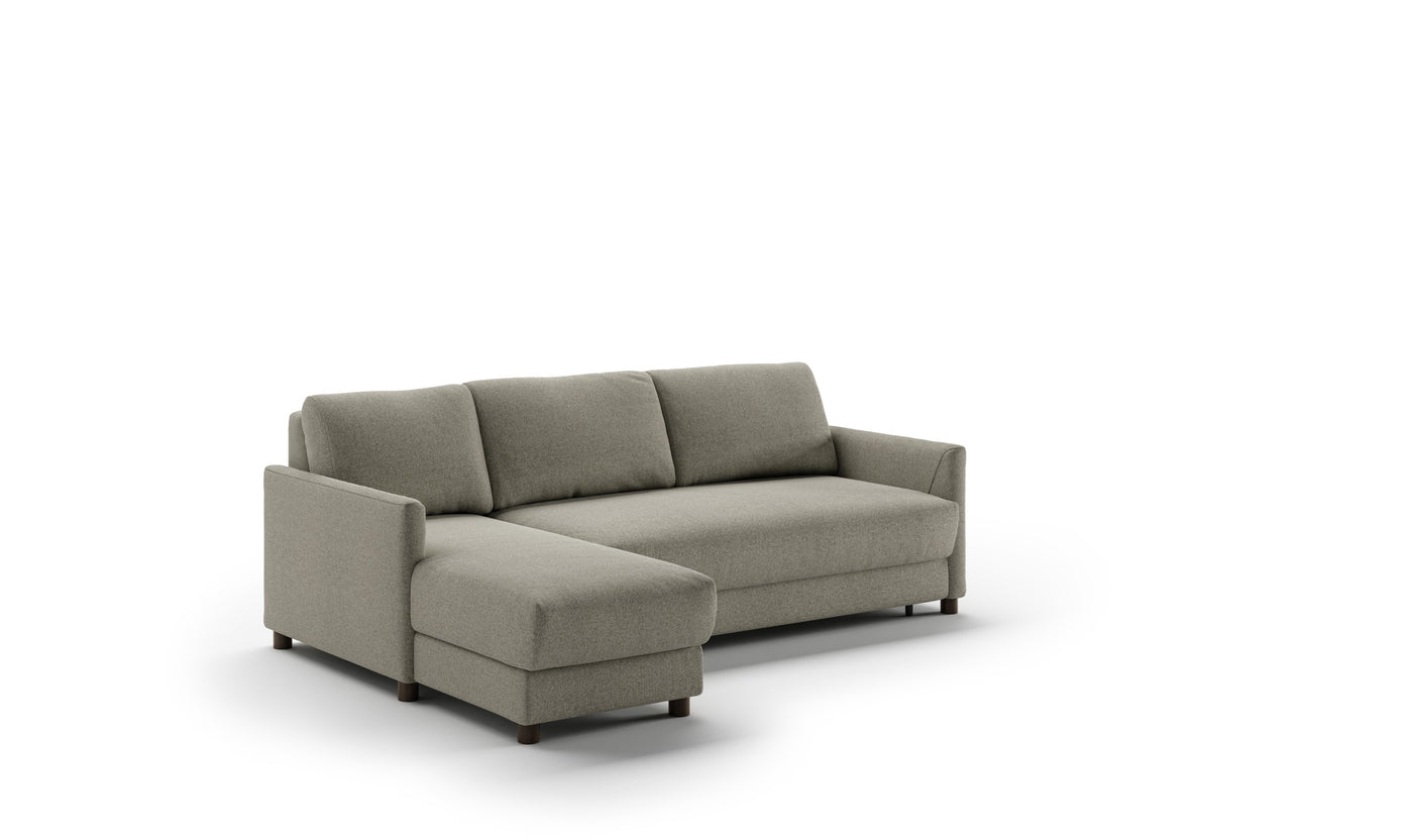 Pint L-Shaped 3-Seater Charcoal Fabric Sectional Sofa Sleeper