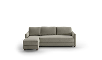 Pint L-Shaped 3-Seater Charcoal Fabric Sectional Sofa Sleeper