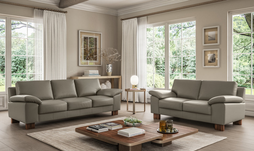 Luonto Poet Fully Padded Leather Sofa and Loveseat with HR Foam-Jennifer Furniture