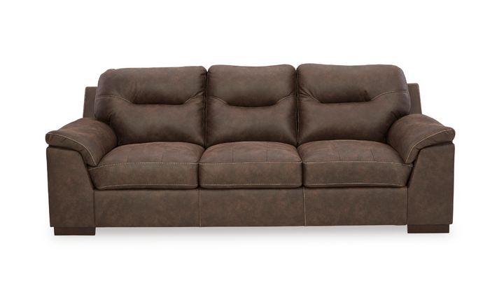 Maderla 3-Seater Leather Sofa With Pillow Top Arms