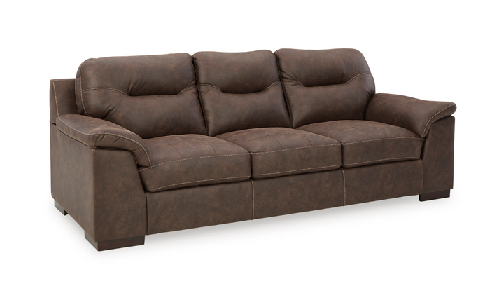 Maderla 3-Seater Leather Sofa With Pillow Top Arms