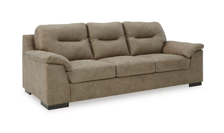 Maderla 3-Seater Leather Sofa With Pillow Top Arms