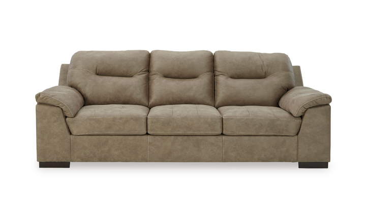 Maderla 3-Seater Leather Sofa With Pillow Top Arms