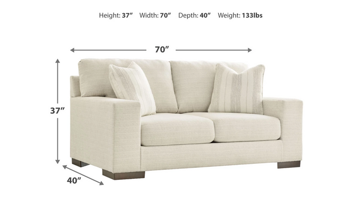 Maggie Fabric Loveseat with Reversible Cushions